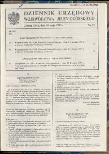 Dziennik Urzędowy Województwa Jeleniogórskiego, 1993, nr 15