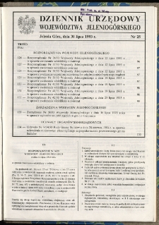 Dziennik Urzędowy Województwa Jeleniogórskiego, 1993, nr 25