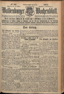 Waldenburger Wochenblatt, Jg. 61, 1915, nr 92