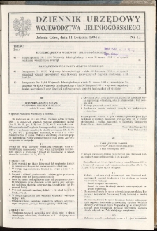 Dziennik Urzędowy Województwa Jeleniogórskiego, 1994, nr 13