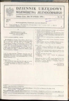 Dziennik Urzędowy Województwa Jeleniogórskiego, 1994, nr 14