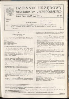 Dziennik Urzędowy Województwa Jeleniogórskiego, 1994, nr 22