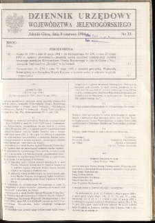 Dziennik Urzędowy Województwa Jeleniogórskiego, 1994, nr 23
