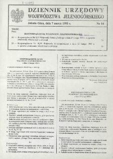 Dziennik Urzędowy Województwa Jeleniogórskiego, 1995, nr 14
