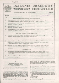 Dziennik Urzędowy Województwa Jeleniogórskiego, 1995, nr 15