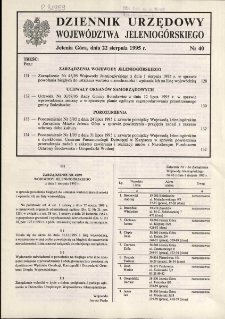 Dziennik Urzędowy Województwa Jeleniogórskiego, 1995, nr 40