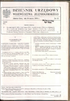 Dziennik Urzędowy Województwa Jeleniogórskiego, 1996, nr 12