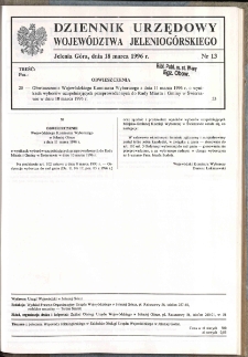 Dziennik Urzędowy Województwa Jeleniogórskiego, 1996, nr 13