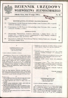 Dziennik Urzędowy Województwa Jeleniogórskiego, 1996, nr 18