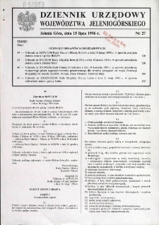 Dziennik Urzędowy Województwa Jeleniogórskiego, 1996, nr 27