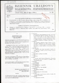 Dziennik Urzędowy Województwa Jeleniogórskiego, 1996, nr 28