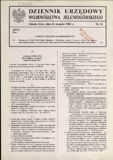 Dziennik Urzędowy Województwa Jeleniogórskiego, 1996, nr 31