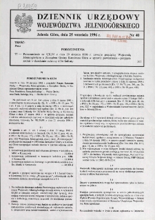 Dziennik Urzędowy Województwa Jeleniogórskiego, 1996, nr 40