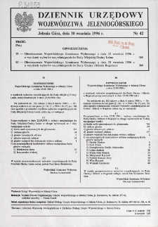 Dziennik Urzędowy Województwa Jeleniogórskiego, 1996, nr 42