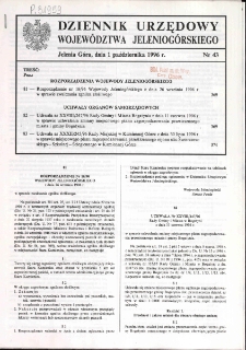 Dziennik Urzędowy Województwa Jeleniogórskiego, 1996, nr 43