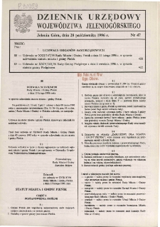 Dziennik Urzędowy Województwa Jeleniogórskiego, 1996, nr 47