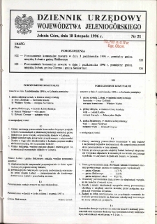Dziennik Urzędowy Województwa Jeleniogórskiego, 1996, nr 51