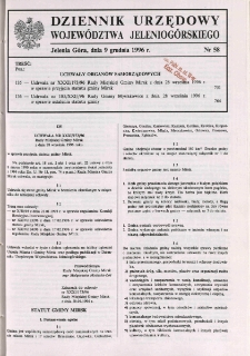 Dziennik Urzędowy Województwa Jeleniogórskiego, 1996, nr 58