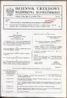 Dziennik Urzędowy Województwa Jeleniogórskiego, 1996, nr 61