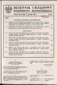 Dziennik Urzędowy Województwa Jeleniogórskiego, 1996, nr 62