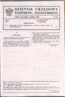 Dziennik Urzędowy Województwa Jeleniogórskiego, 1996, nr 65