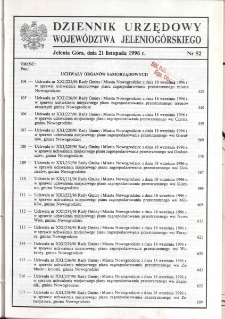 Dziennik Urzędowy Województwa Jeleniogórskiego, 1996, nr 52