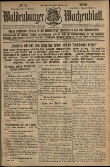 Waldenburger Wochenblatt, Jg. 62, 1916, nr 2
