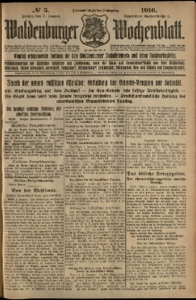 Waldenburger Wochenblatt, Jg. 62, 1916, nr 5
