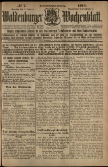 Waldenburger Wochenblatt, Jg. 62, 1916, nr 7