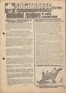 Solidarność Jeleniogórska : komunikat zjazdowy : 1/2.10.1981 r.