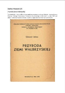Skarby z Pracowni (17) : Przyroda Ziemi Wałbrzyskiej [Dokument elektroniczny]