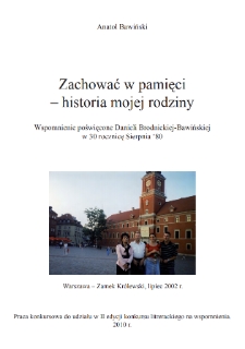 Wspomnienie poświęcone Danieli Brodnickiej-Bawińskiej w 30 rocznicę Sierpnia'80