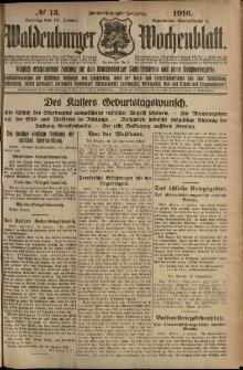 Waldenburger Wochenblatt, Jg. 62, 1916, nr 13