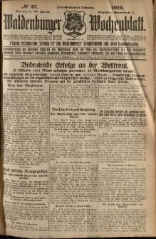 Waldenburger Wochenblatt, Jg. 62, 1916, nr 25