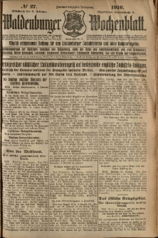 Waldenburger Wochenblatt, Jg. 62, 1916, nr 27