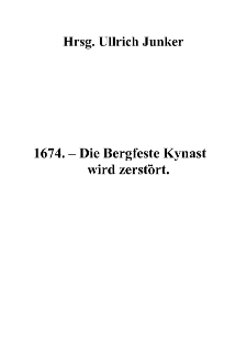 1674.- Die Bergfeste Kynast wird zerst&ouml;rt [Dokument elektroniczny]
