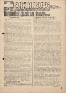Solidarność Jeleniogórska : komunikat zjazdowy : 3/4.10.1981 r.
