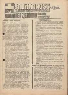 Solidarność Jeleniogórska : komunikat zjazdowy : 4/5.10.1981 r.