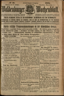 Waldenburger Wochenblatt, Jg. 62, 1916, nr 31