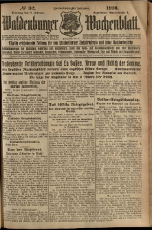 Waldenburger Wochenblatt, Jg. 62, 1916, nr 32