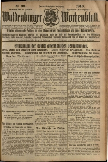 Waldenburger Wochenblatt, Jg. 62, 1916, nr 33