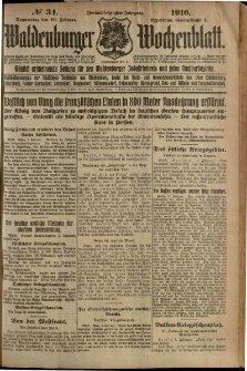 Waldenburger Wochenblatt, Jg. 62, 1916, nr 34