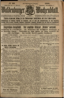 Waldenburger Wochenblatt, Jg. 62, 1916, nr 36