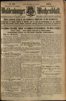 Waldenburger Wochenblatt, Jg. 62, 1916, nr 37