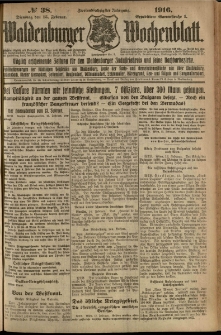 Waldenburger Wochenblatt, Jg. 62, 1916, nr 38