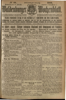 Waldenburger Wochenblatt, Jg. 62, 1916, nr 40