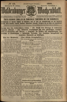 Waldenburger Wochenblatt, Jg. 62, 1916, nr 43