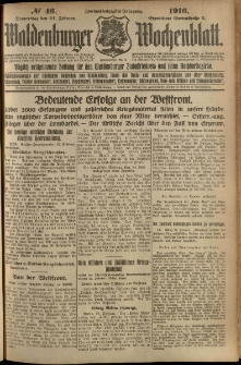 Waldenburger Wochenblatt, Jg. 62, 1916, nr 46