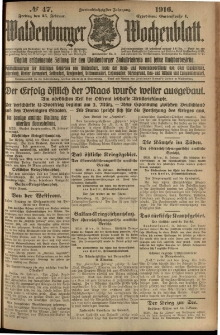 Waldenburger Wochenblatt, Jg. 62, 1916, nr 47