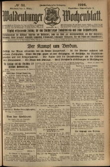 Waldenburger Wochenblatt, Jg. 62, 1916, nr 51